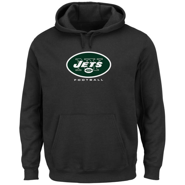 Men New York Jets Critical Victory Pullover Hoodie Black